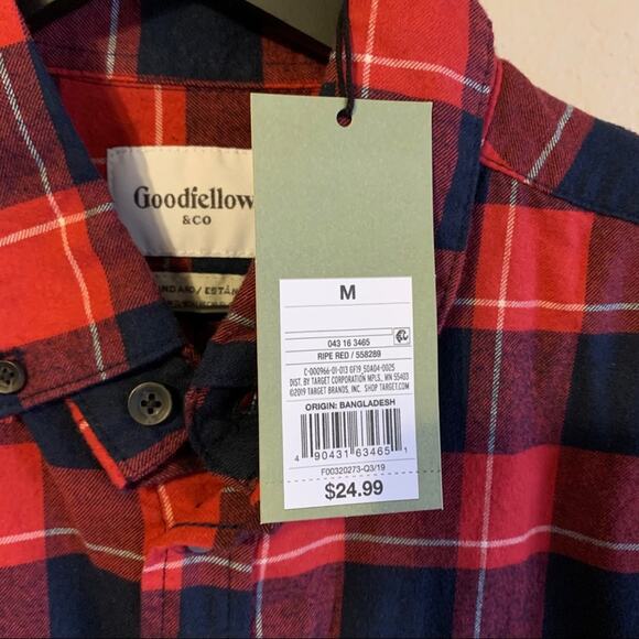Goodfellow Plaid Button Up Size Medium - Picture 3 of 7